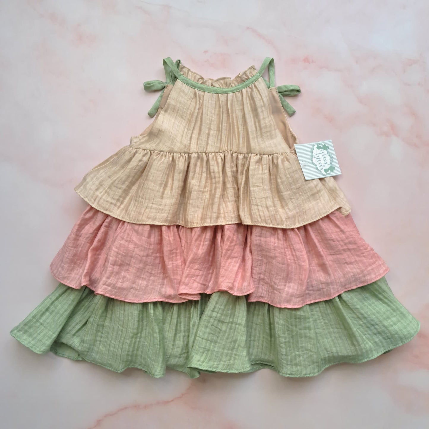 Vestido Infantil Tricolor