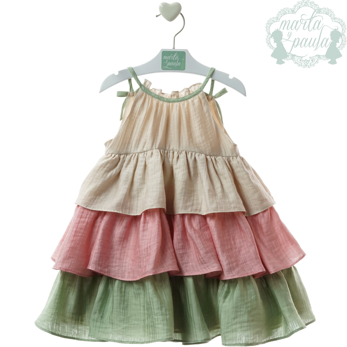 Vestido Infantil Tricolor